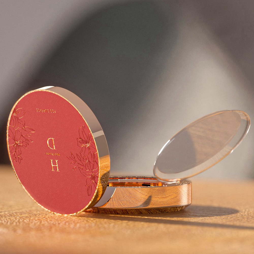 luxury compact powder case plastic empty compact powder case