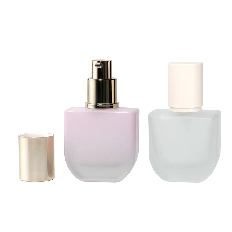 Cosmetics Serum Colorful Empty Glass 30ml High Quality Square Foundation Bottle Glass Bottle