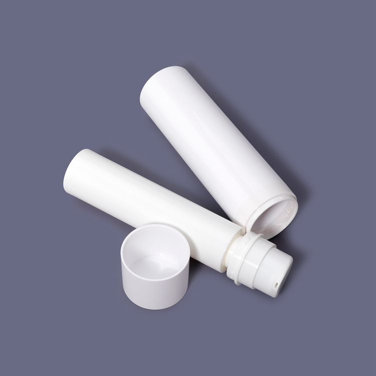 Customs logo high end PET PP refillable 30ml 50ml replaceable body cosmetic skin care serum airless bottle