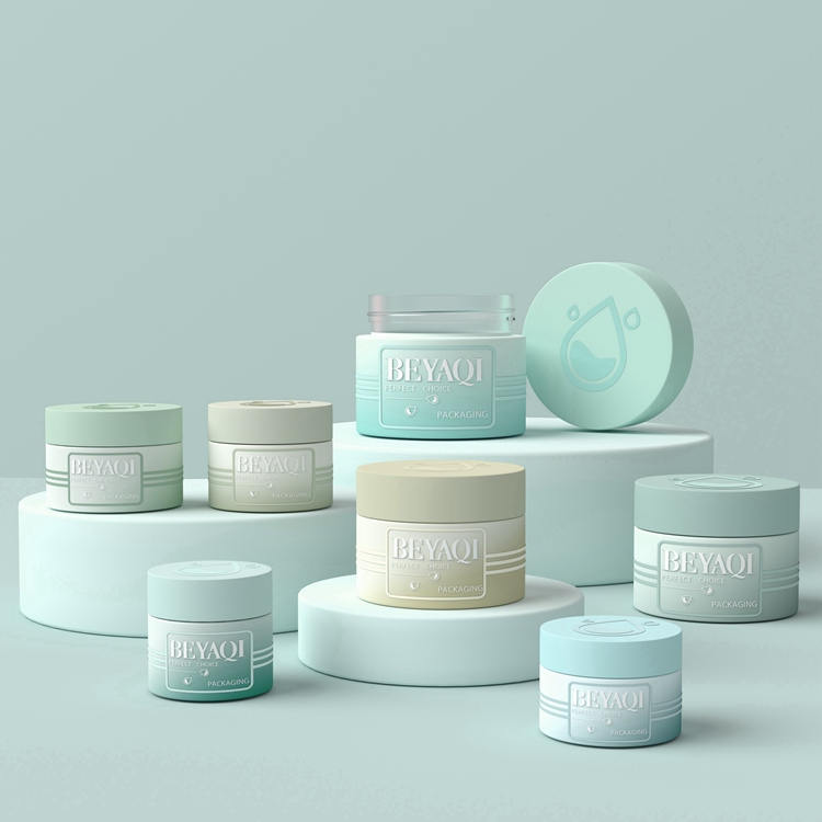 Skincare Packaging Custom White Glass High End 20g 50g Cream Pump Jar Small Cosmetic Jar