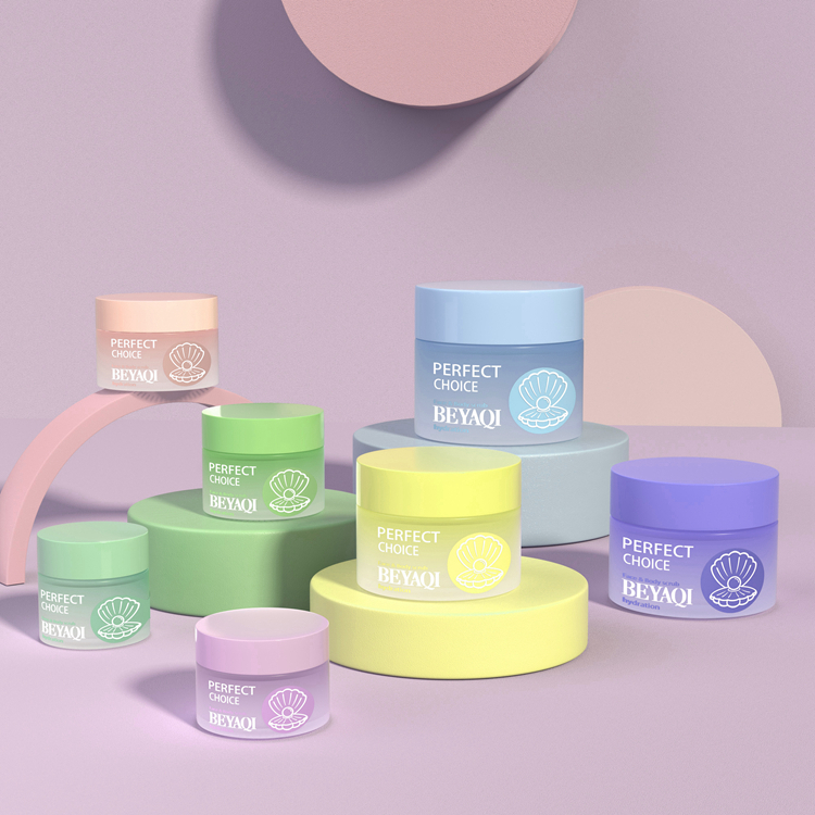 Skincare Packaging Custom Colorful Round Private Label 20g Luxury Glass Cosmetic Jars Empty Jar Cosmetic