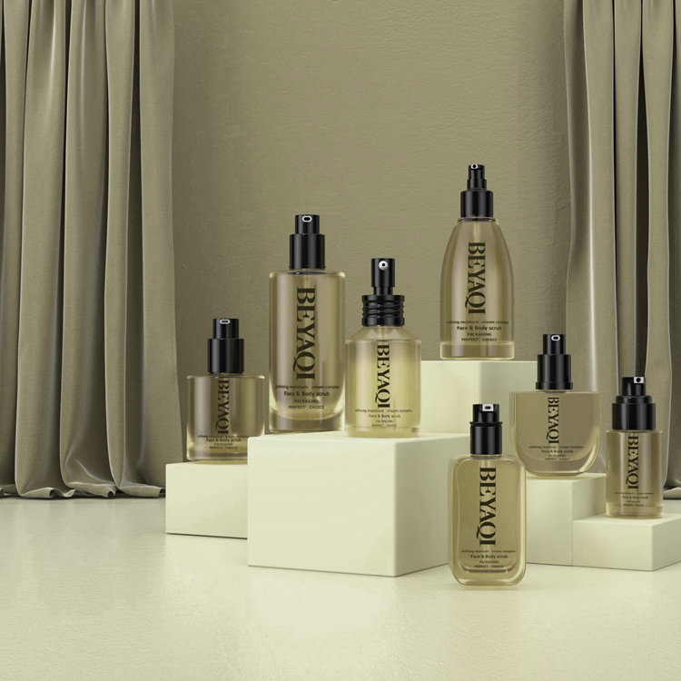 Bottle Black Cosmetic Essential Oil Glass Bottle,Glass Cosmetic Bottle,luxury Pink Cosmetic Glass Packaging Bottle Set