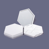 Hexagon Shape Private Label White ABS Eco Friendly Empty 6g Makeup Powder Highlight Compact Case With Mirror