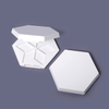 Hexagon Shape Private Label White ABS Eco Friendly Empty 6g Makeup Powder Highlight Compact Case With Mirror