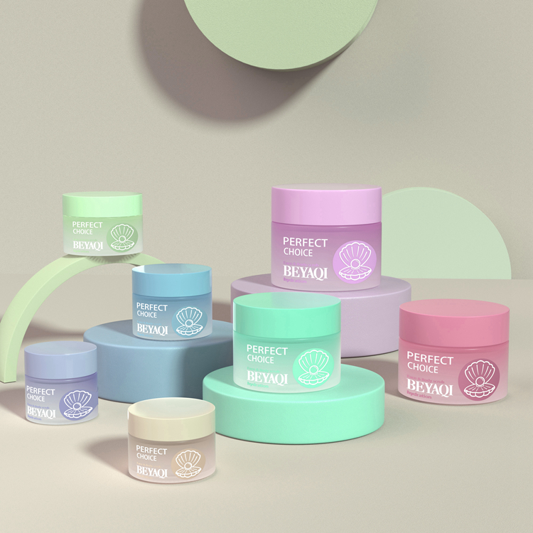 Skincare Packaging Custom White Glass High End 20g 50g Cream Pump Jar Small Cosmetic Jar