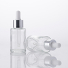 Glass Empty Clear Skin Care Serum Essential Oil 30 Ml Glass Dropper Bottle,Oil Dropper Bottle Flask with Black Dropper