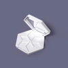 Hexagon Shape Private Label White ABS Eco Friendly Empty 6g Makeup Powder Highlight Compact Case With Mirror