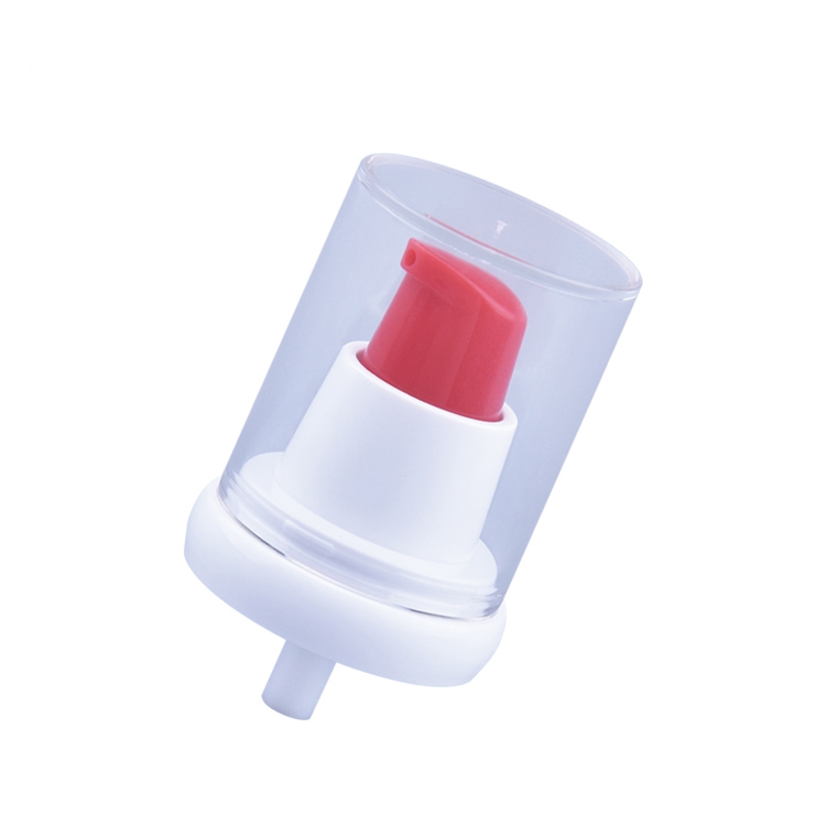 Cosmetic 18mm White Red Treatment 18/410 Cosmetic Lotion Pump Cream Pump with Cap,skincare Packaging Treatment Pump