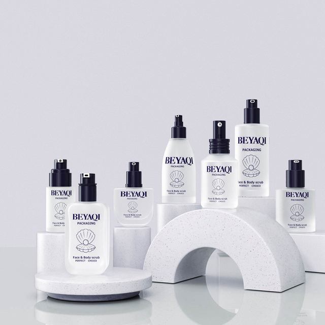 Purple Glass Cosmetic Set Bottle,Bottle Cosmetic Packaging Container Skin Care Set,Black Glass Cosmetic Bottles Set