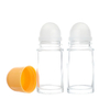 Eco Friendly Wholesale 50ml Glass Cosmetic Perfume Rollon Bottle,Clear Essential Oils Roller Bottle with Plastic Cap