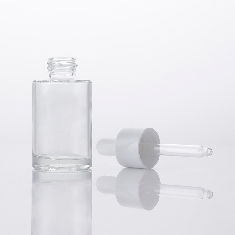 Wholesale OEM Clear Skin Care Serum Essential Oil 30 Ml Glass Dropper Bottle,Oil Dropper Bottle Flask with Black Dropper