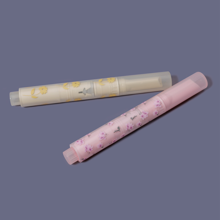 Private Label Lip Balm Container Packaging Heart Shape Press Pen Custom Lipstick Tubes