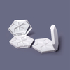 Hexagon Shape Private Label White ABS Eco Friendly Empty 6g Makeup Powder Highlight Compact Case With Mirror