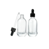 Wholesale 10ml 20ml 30ml 50ml Cosmetic Clear Black Gradient Round Liquid Essential Oil Glass Dropper Bottle with Black Lids