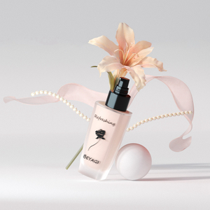 Wholesale Cosmetic Packaging 15ml 20ml 30ml 40ml Square Clear Empty Serum Lotion Foundation Glass Bottle with Pump