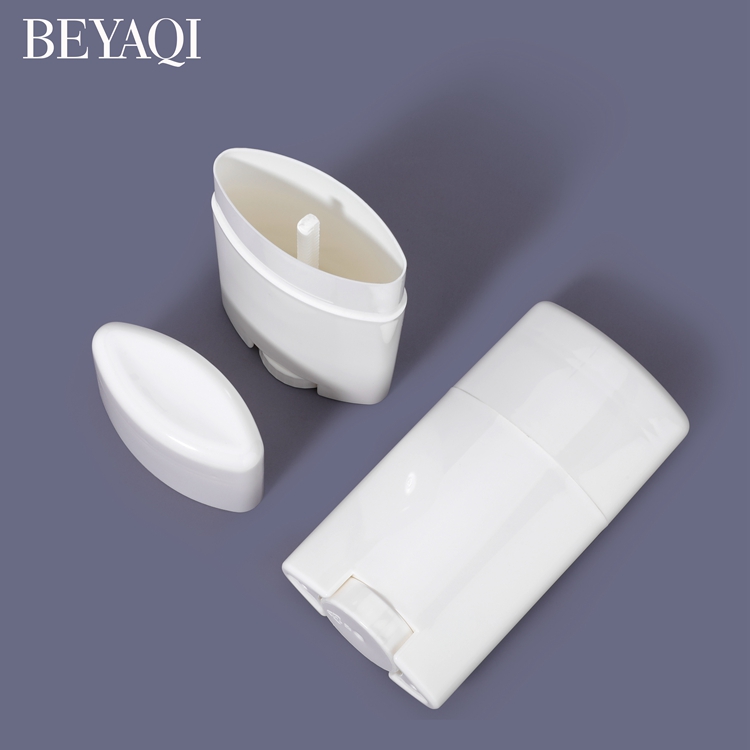  Personal Care 50g 75g Empty Oval Flat PP Rotatable Replaceable Biodegradable Plastic Deodorant Roll on Bottle Deodorant Bottle Oval