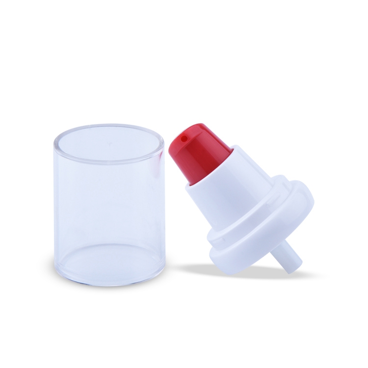 Cosmetic 18mm White Red Treatment 18/410 Cosmetic Lotion Pump Cream Pump with Cap,skincare Packaging Treatment Pump