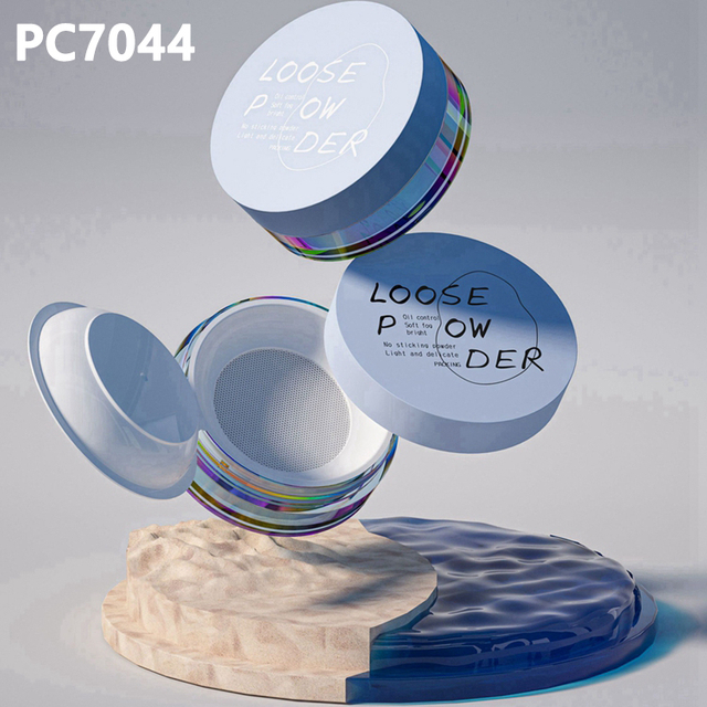 Customized High Quality Loose Powder Case AS ABS 14.5ml Square Shape Compact Powder Case