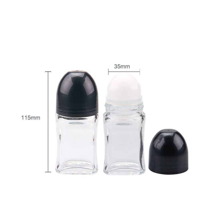 Wholesale 50ml Perfume Glass Deodorant Roll on Roller Bottles