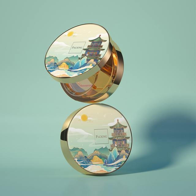 Powder compact packaging manufacturer pressed powder empty blush compact powder case