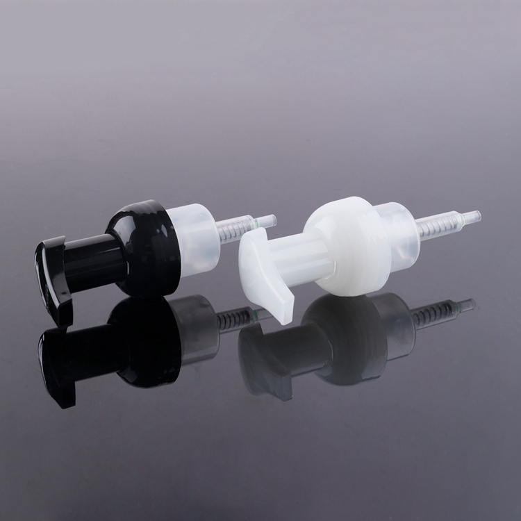 Low Moq Custom Competitive Price Good Quality Free Sample Unique New Type Black White 0.8±0.10cc 1.6±0.10cc 40/400 Built-in Spring Plastic Pp Custom Size of The Bottle Foaming Pump for Dispenser