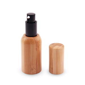 Biodegradable Plastic 30 Ml Bamboo Cosmetic Shampoo PP Plastic Fine Mist Spray Bottle with Bamboo Lid