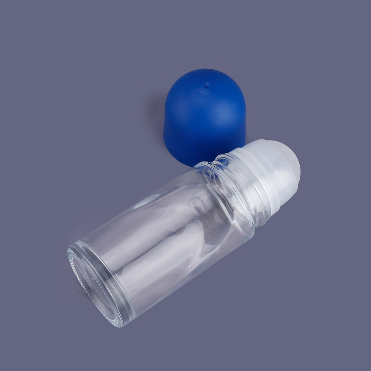 Wholesale Private Label New Type Free Sample Fragrance Antiperspirant Essential Oil Container 50ml Ball Diameter 28.6mm Empty Minimalist Clear Glass Roll on Bottles