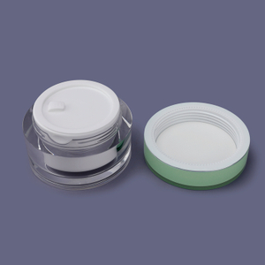 15mm 30mm 50mm High Quality Wholesale Private Label Good Quality Custom Materials Refillable Biodegradable Replaceable Double Wall Green Acrylic Eye Cream Jar Empty Container