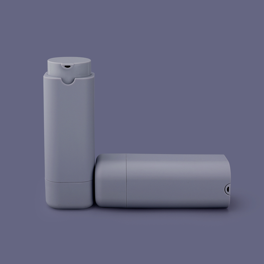 Body ABS rotating square shape round corner plastic lotion bottles with Inner replaceable,unique custom lotion bottles