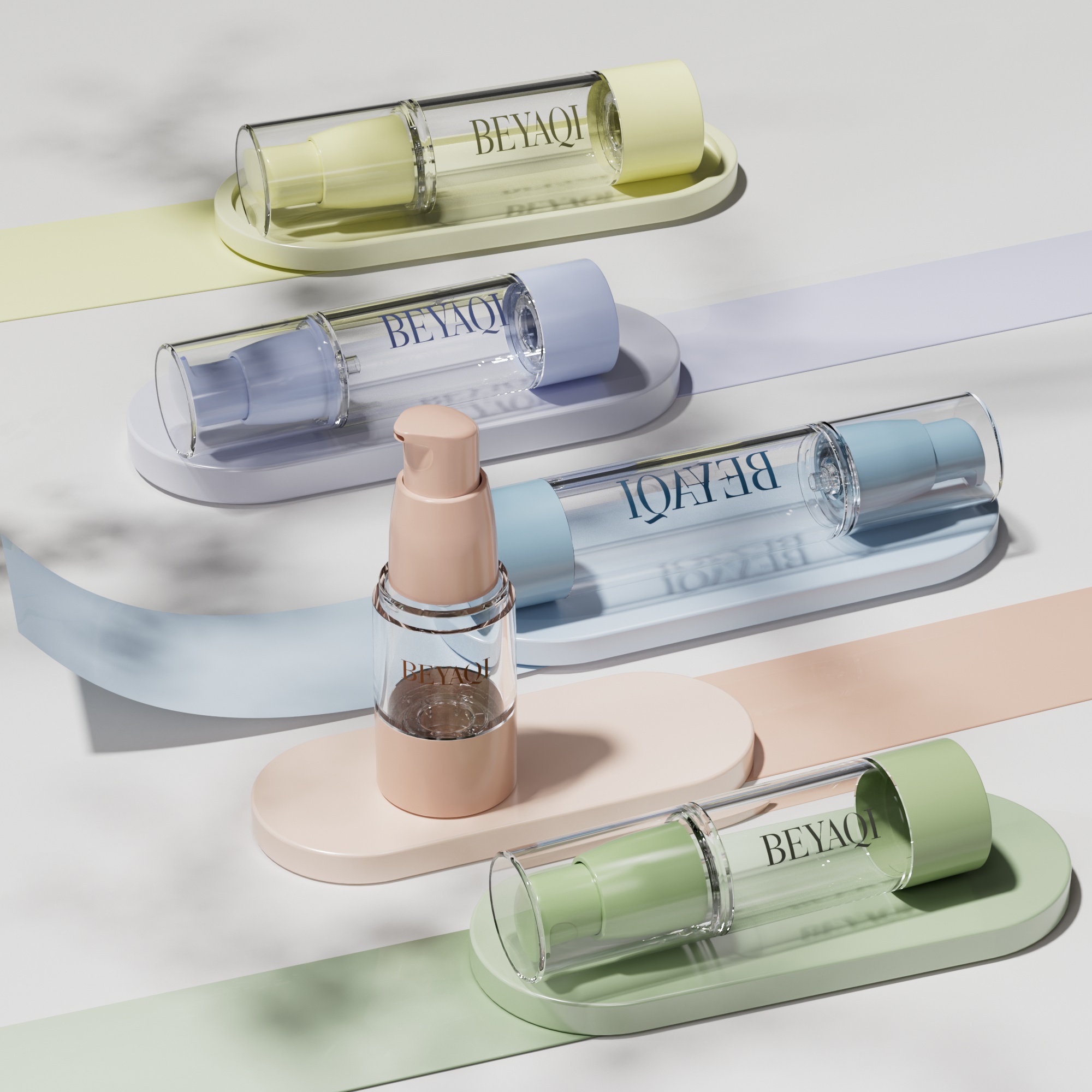 High Quality Wholesale Pump Spray Airless Bottle Cosmetic 30ml 50ml AS PP PE Plastic Bottle 100ml Vacuum Bottle