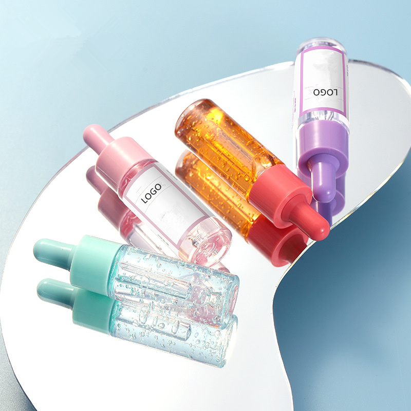 Wholesale Reusable Empty Cosmetic Liquid Dispenser Container PET Body Glass Tube 20ml Colorful Mini Dropper Bottle 