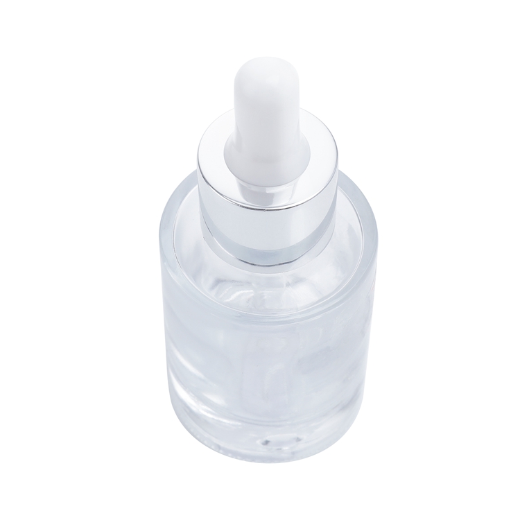 Wholesale OEM Custom Serum Container Clear Printing Logo Empty 30ml Glass Bottle Dropper