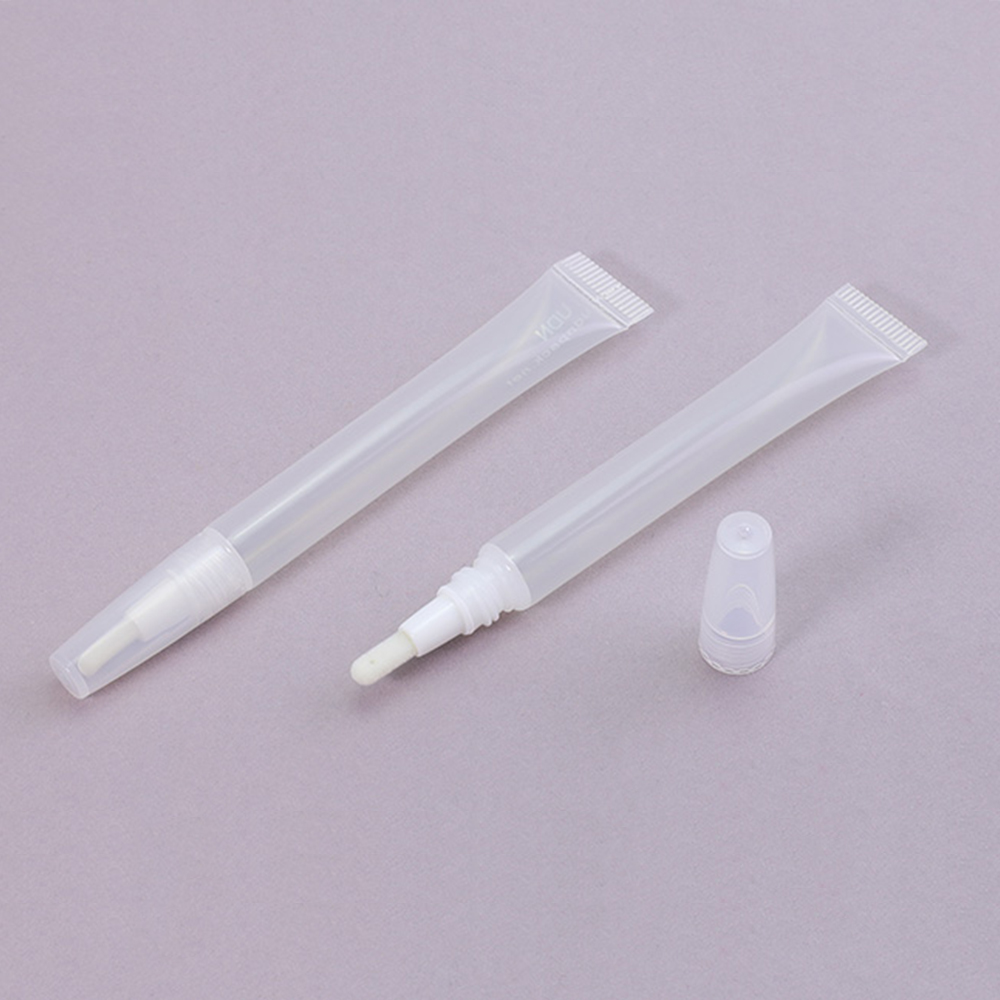 New Design 10ml 20ml Lip Glaze Tube with Flocking Applicator,Custom Sponge Flocking PCTG Tip Tube Cosmetic Packaging