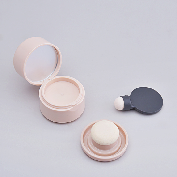 Private Label Dual-Lid Two Sponge Brush 3g+5g Hair Concealer Cream Container Hairline Shadow Powder Case With Puff