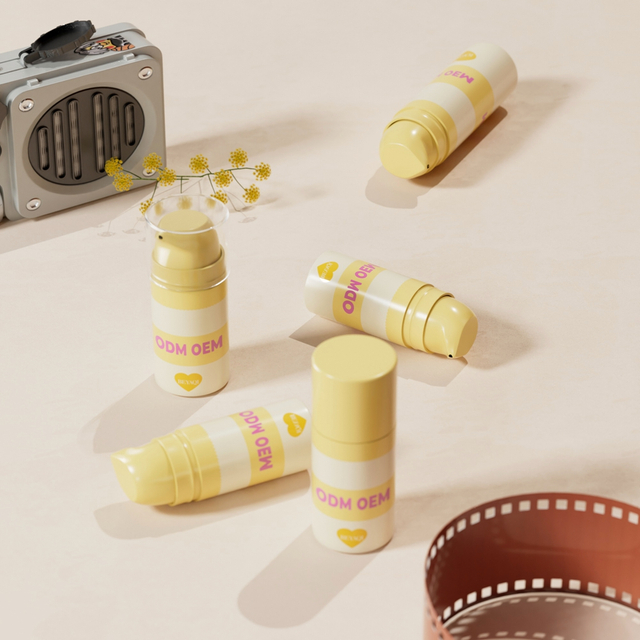 Sunscreen 5ml 10ml 15ml Plastic Small Quantity Foundation Bottle Press Airless Bottle 50ml Round