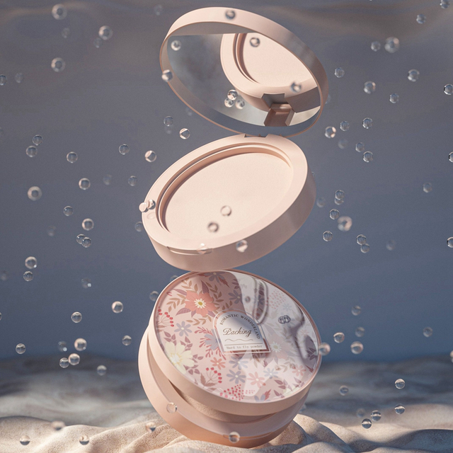 Aesthetic Eco-friendly 10g ABS Personalized Round Shape Exquisite Empty Compact Case Powder With Mirror