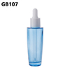 40ml Flat Shoulder Essential Oil Serum Liquid Blue Cosmetic Glass Dropper Bottle for Essential Oil
