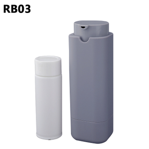 Body ABS rotating square shape round corner plastic lotion bottles with Inner replaceable,unique custom lotion bottles