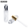 Wholesale Manufacture Sliver Gold Essential Oil Frost Serum Empty Luxury Glass 30ml Dropper Bottle
