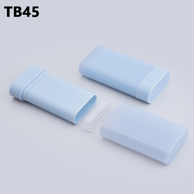 Factory 19g Oval Shaped Sun Protection Stick Bottle for Skincare,Blue Color Bottom Filling Deodorant Container 19g