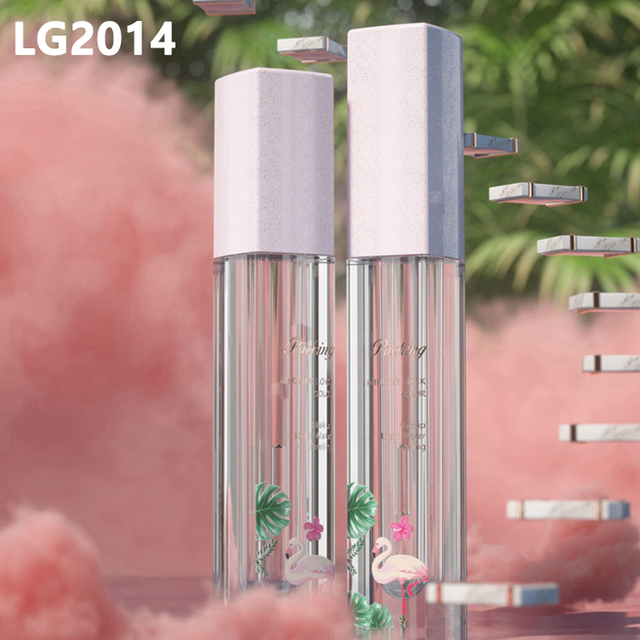 Personalized Transparency Lip Gloss Tubes 6ml PETG ABS Cosmetic Packaging Lip Glaze With Brush