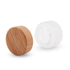 30ml 50ml 100ml Glass Jar Cosmetics Packaging Bamboo Lid Face Cream Container Glass Cream Jar with Bamboo Cap