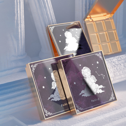 Single layers custom empty cosmetic custom eyeshadow powder case 