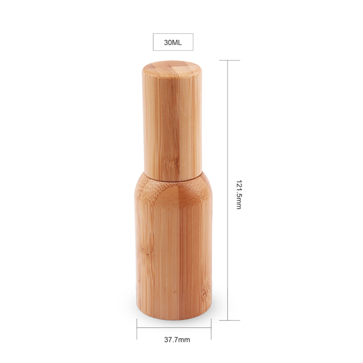 Biodegradable Plastic 30 Ml Bamboo Cosmetic Shampoo PP Plastic Fine Mist Spray Bottle with Bamboo Lid
