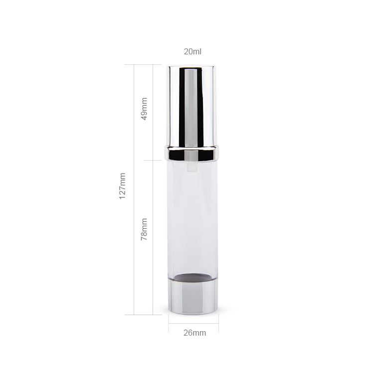 Custom Design Personal Care Cosmetic Packaging ABS PP PE 15/20/30Ml Skincare Airless Lotion Pump Bottle
