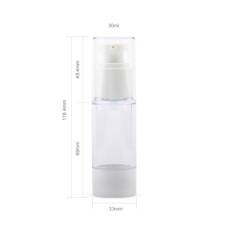 Wholesale Custom Logo Popular Empty Skincare Personal Care Packaging AS PP PE 15/30/50/80/100Ml Cosmetic Clear Airless Pump Bottle