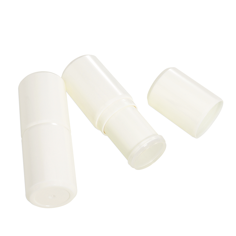 White Empty Round Blusher Stick Refillable ABS Plastic Lip Balm Tube Container Twist Up Deodorant Stick Tubes 15gram