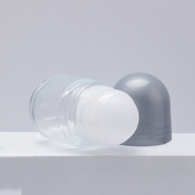 Cosmetic Packaging Small Capacity 50g Custom Materials And Size Ball Diameter 35.2mm Refillable Free Sample Empty Fragrance Essential Oil Antiperspirant Deodorant Glass Roll On Bottle