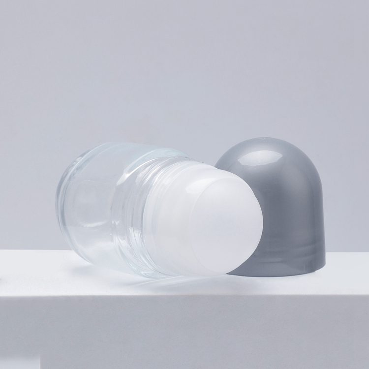 Cosmetic Packaging Small Capacity 50g Custom Materials And Size Ball Diameter 35.2mm Refillable Free Sample Empty Fragrance Essential Oil Antiperspirant Deodorant Glass Roll On Bottle