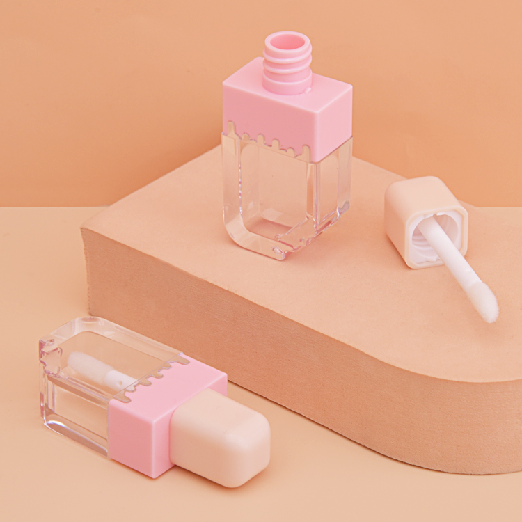 3.5ml Pink Cute Mini Lip Gloss Empty Bottle Wholesale Cosmetic Packaging Container Unique Ice Cream Empty Lip Gloss Tube